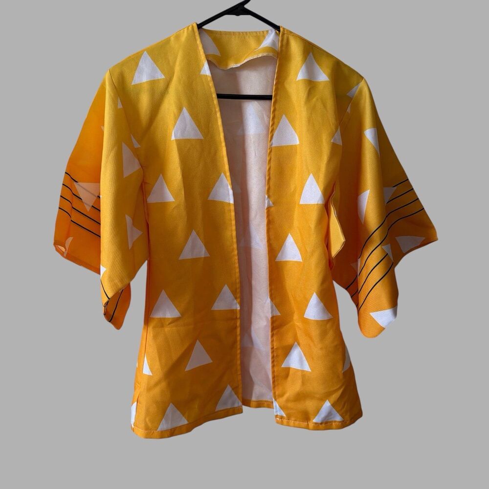 Demon Slayer Kimetsu no Yaiba Zenitsu Cosplay Costume Halloween Kids Size S